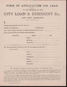 Document - KELLY AND ALLSOP COLLECTION: FORM OF APPLICATION FOR LOAN