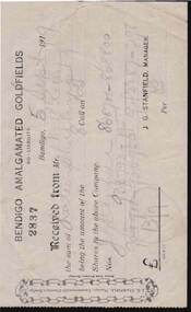 Document - KELLY AND ALLSOP COLLECTION: RECEIPT, 05/09/1919
