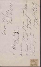Document - KELLY AND ALLSOP COLLECTION: LETTER, 18/11/1901