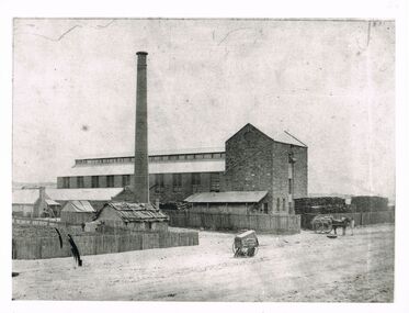 Photograph - WES HARRY COLLECTION: STONE  INDUSTRIAL  BUILDING, CHIMNEY