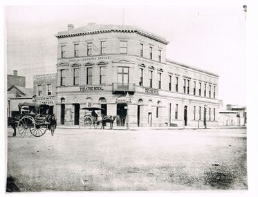 Photograph - WES HARRY COLLECTION: CNR. WILLIAMSON STREET, THEATRE ROYAL, KRONHEIMER & CO
