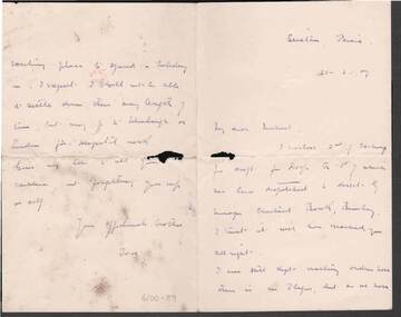 Document - KELLY AND ALLSOP COLLECTION: LETTER TO MICHAEL, 21/06/1907