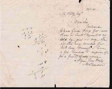 Document - KELLY AND ALLSOP COLLECTION: LETTER TO MR. KELLY, 22/11/1901