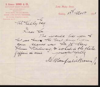 Document - KELLY AND ALLSOP COLLECTION: H. BLOMFIELD    BROWN & CO, 12/11/1901