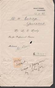 Document - W. BABIDGE COLLECTION: DOCTOR'S ACCOUNT