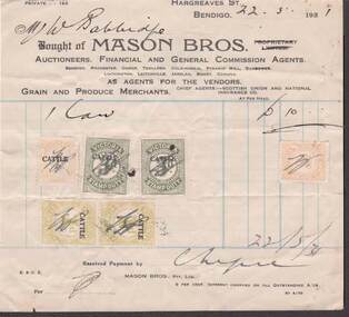 Document - W. BABIDGE COLLECTION: MASON BROS