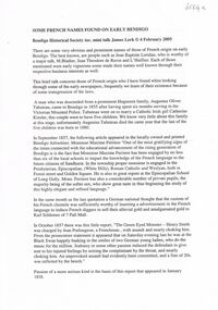 Document - NOTES ON FRENCH NAMES FOUND ON EARLY BENDIGO (JAMES LERK TALK, FEB 2005)