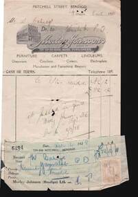 Document - W. BABIDGE COLLECTION: MORLEY JOHNSONS BENDIGO LTD