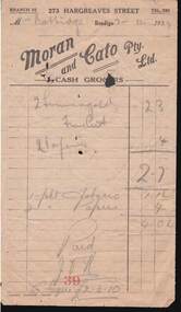 Document - W. BABIDGE COLLECTION: MORAN AND CATO PTY LTD