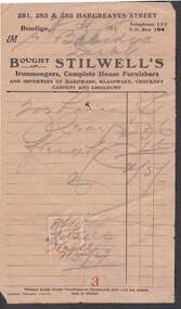 Document - W. BABIDGE COLLECTION: STILWELL'S RECEIPT