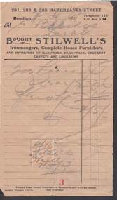 Document - W. BABIDGE COLLECTION: STILWELL'S RECEIPT