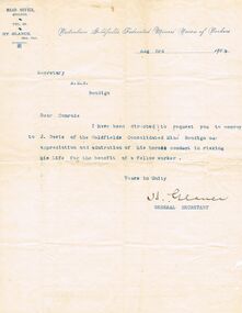 Document - JOSEPH DAVIES COLLECTION: LETTER OF APPRECIATION AND ADMIRATION, 02/08/1909