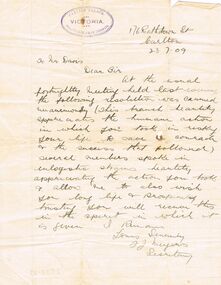 Document - JOSEPH DAVIES COLLECTION: LETTER OF APPRECIATION, 23/07/09