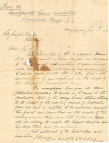 Document - JOSEPH DAVIES COLLECTION: LETTER OF APPRECIATION, 26/07/1909