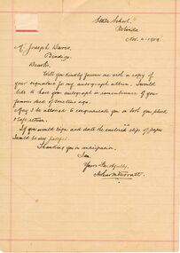 Document - JOSEPH DAVIES COLLECTION: LETTER OF CONGRATULATIONS, 04/11/1909