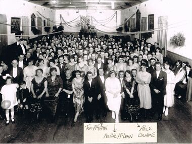 Photograph - PATRICIA COLES (NEE MCLEAN) COLLECTION: GOLDEN SQUARE COMMUNITY HALL FUNCTION C1925