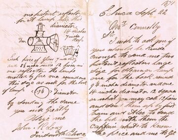 Document - THOMAS JAMES CONNELLY COLLECTION: LETTER DATED 22 SEPT 1871, 22/09/1871