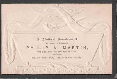 Document - MEMORIAL CARD - PHILIP A. MARTIN