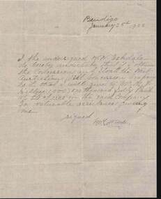 Document - KELLY AND ALLSOP COLLECTION: LETTER BY W.W.ESKDALE, 25/01/1922