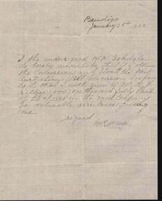 Document - KELLY AND ALLSOP COLLECTION: LETTER BY W.W.ESKDALE, 25/01/1922