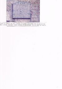 Photograph - CORNISH COLLECTION: PLAQUE RELATING TO VOYAGE OF LUGGER 'MYSTERY' CORNWALL TO MELBOURNE 1854-55