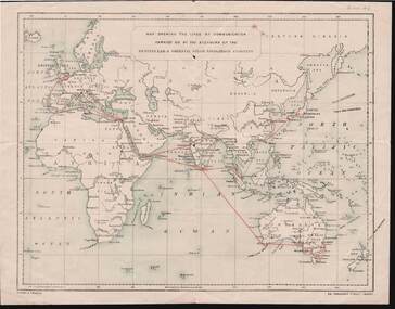 Document - KELLY AND ALLSOP COLLECTION: MAP OF P & O SHIPPING ROUTES