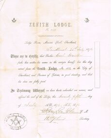 Document - CARL MUELLER CERTIFICATE OF RETIREMENT FROM THE ZENITH LODGE