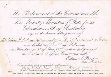 Document - OPENING OF THE PARLIAMENT OF THE COMMONWEALTH