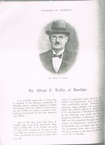 Document - FOUNDERS OF AUSTRALIA: ALFRED E. WALLIS OF BENDIGO