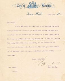 Document - LETTER ON BEHALF OF THE MAYOR MR WILKIE