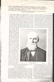 Document - CORNISH COLLECTION: LANSELL'S FIRST MINE MANAGER, RICHARD WLLIAMS