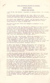 Document - BENDIGO POST OFFICE COLLECTION:  NOTES