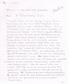 Document - ARTICLES FOR ROYAL HISTORICAL SOCIETY (BENDIGO BRANCH) NEWSLETTER TO MARCH 1973)