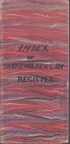 Document - BENDIGO GAS COMPANY COLLECTION:   INDEX OF SHAREHOLDERS IN REGISTER