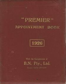 Book - THOMAS WILLIAMS DENTIST 'PREMIER ' APPOINTMENT BOOK ' X 2 DATED 1926 & 1929 '