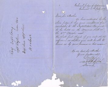 Document - THOMAS JAMES CONNELLY COLLECTION: LETTER 11 FEBRUARY 1871, 11/002/1871