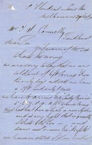 Document - THOMAS JAMES CONNELLY COLLECTION: LETTER 27 DECEMBER 1870, 27/12/1870