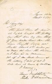 Document - THOMAS JAMES CONNELLY COLLECTION: LETTER 8 NOVEMBER 1870, 08/11/1870