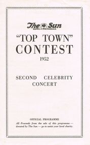 Document - LYDIA CHANCELLOR COLLECTION; TOP TOWN CONTEST 1952 CONCERT PROGRAMME