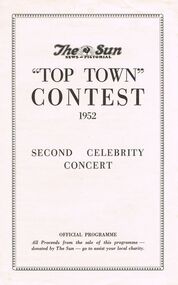Document - LYDIA CHANCELLOR COLLECTION; TOP TOWN CONTEST 1952 CONCERT PROGRAMME