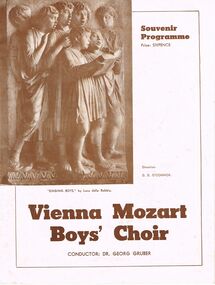 Document - LYDIA CHANCELLOR COLLECTION;  VIENNA MOZART BOYS' CHOIR PROGRAMME