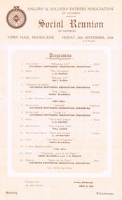 Document - LYDIA CHANCELLOR COLLECTION; SOCIAL REUNION