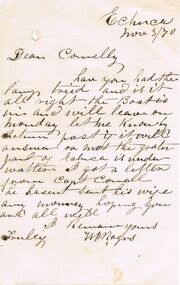 Document - THOMAS JAMES CONNELLY COLLECTION: LETTER 3 NOV 1870, 03/11/1870