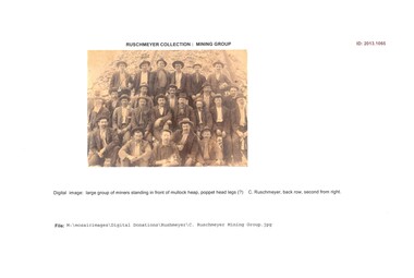 Photograph - RUSCHMEYER COLLECTION: DIGITAL IMAGE OF MINING GROUP