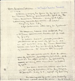 Document - NOTES ON ''TOWER MEMORIAL STONE''  ST PAULS CHURCH, BENDIGO, 27/07/1978