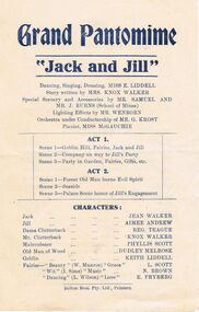 Document - LYDIA CHANCELLOR COLLECTION; GRAND PANTOMIME 'JACK AND JILL'
