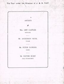 Document - LYDIA CHANCELLOR COLLECTION;  MUSIC PROGRAMME