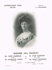 Document - LYDIA CHANCELLOR COLLECTION; MADAME ADA CROSSLEY AUSTRALASIAN TOUR