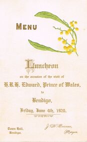 Document - LYDIA CHANCELLOR COLLECTION: LUNCHEON MENU
