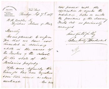 Document - LETTER TO W.H. WALTER REGISTRAR SCHOOL OF MINES